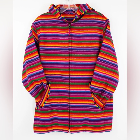 Rainbow Striped Zip-up Hoodie - Picture 2 of 16